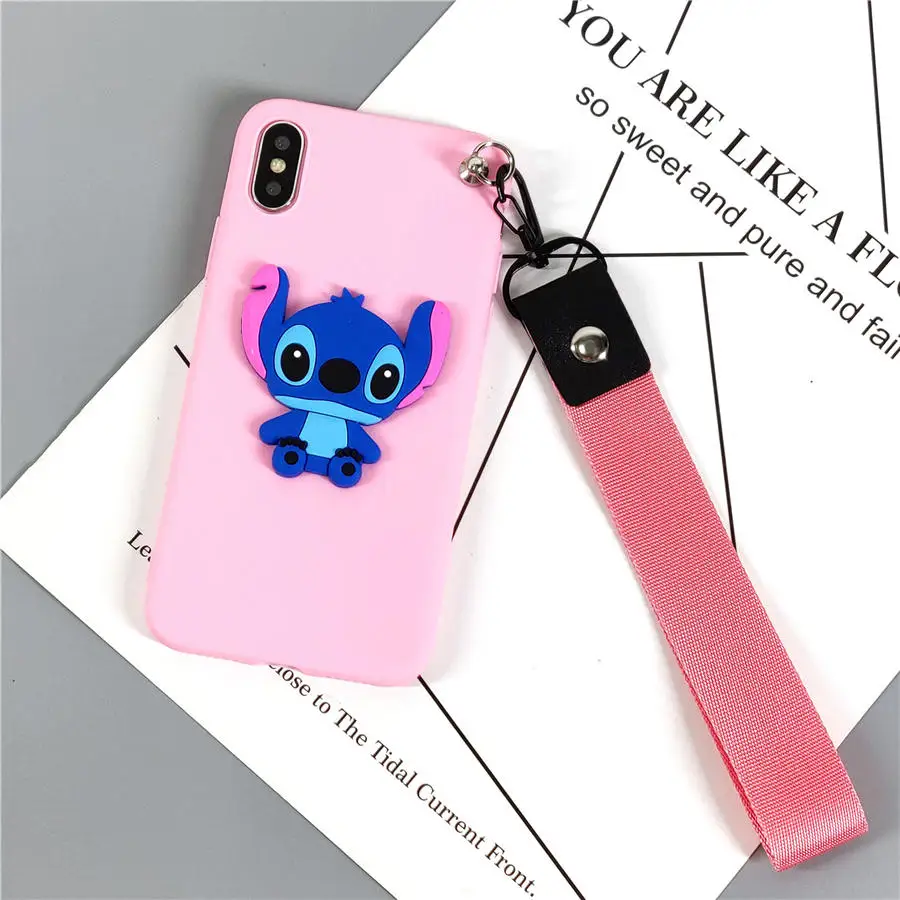 Pink Stitch Strap Милый розовый синий 3D Ститч игрушка подставка ремешок чехол для телефона для samsung Galaxy A70 A60 A50 A40 A30 A20 M20 M30 Мягкий ТПУ чехол - Цвет: Pink Stitch Strap