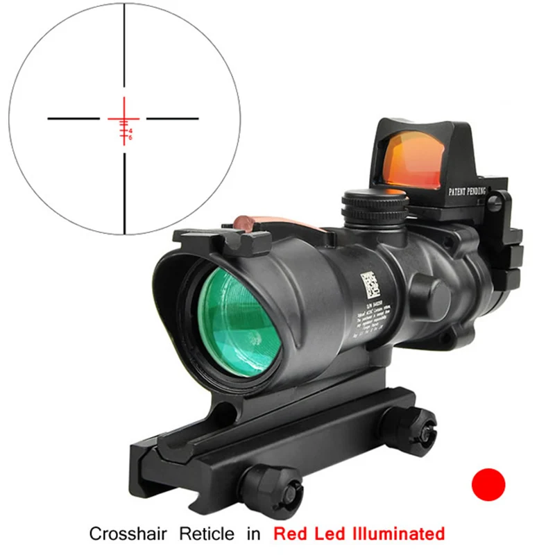 9 Trijicon ACOG 4X32 оптика из настоящего Волокна Красная точка с подсветкой шеврон стекло травленая сетка тактический оптический прицел охотничий оптический прицел - Цвет: 9