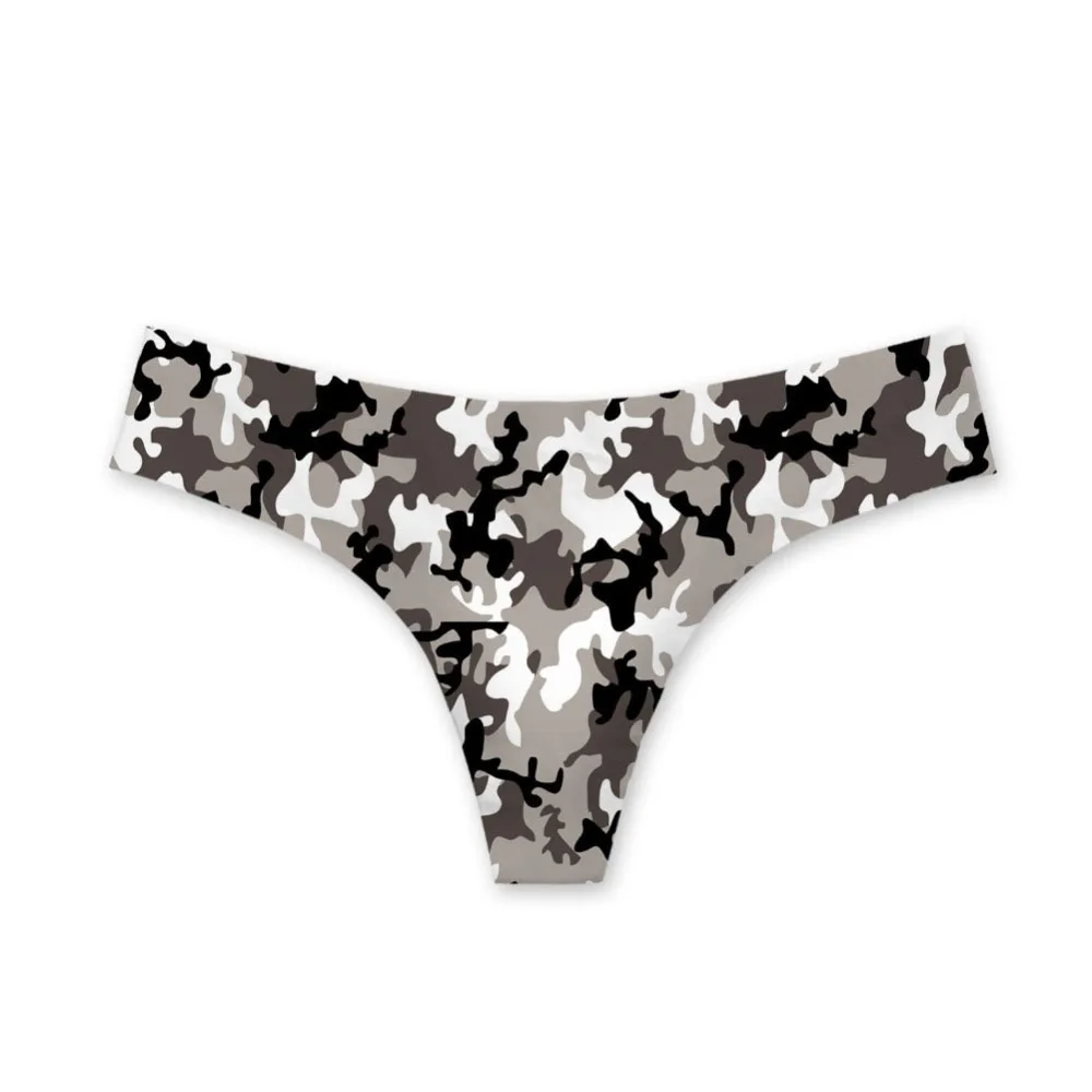 NoisyDesigns камуфляж молодых Для женщин нижнее белье трусики Sexy бесшовные стринги