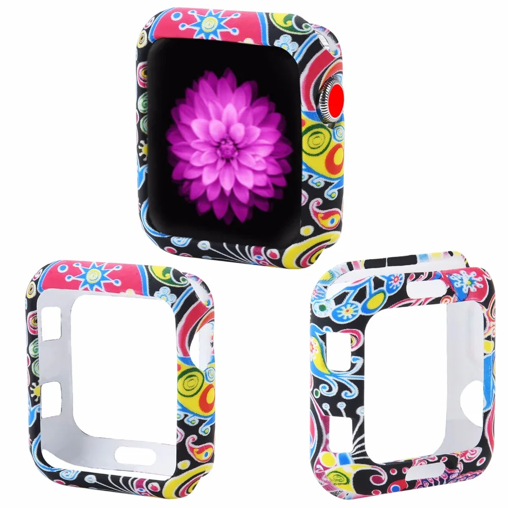 Odog мягкий чехол из ТПУ с принтом для Apple Watch TPU 38 мм 42 Серия чехлов 1/2/3 Универсальный