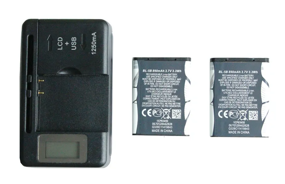 2x890 мА/ч BL 5B Замена Батарея + ЖК дисплей Зарядное устройство для Nokia For