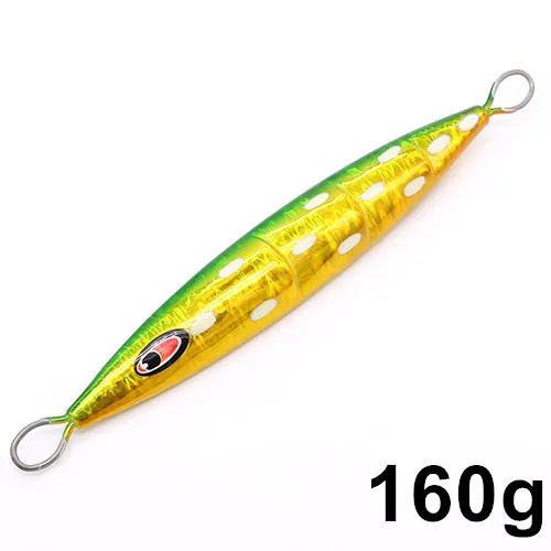 160g-Green Casfun Janpanes медленный джиг 1 шт. 60 г 80 г 110 г 160 г 200 г рыболовные Джиги соленой воды джиг приманка Джеркбейт рыболовные приманки жесткие приманки - Цвет: 160g-Green