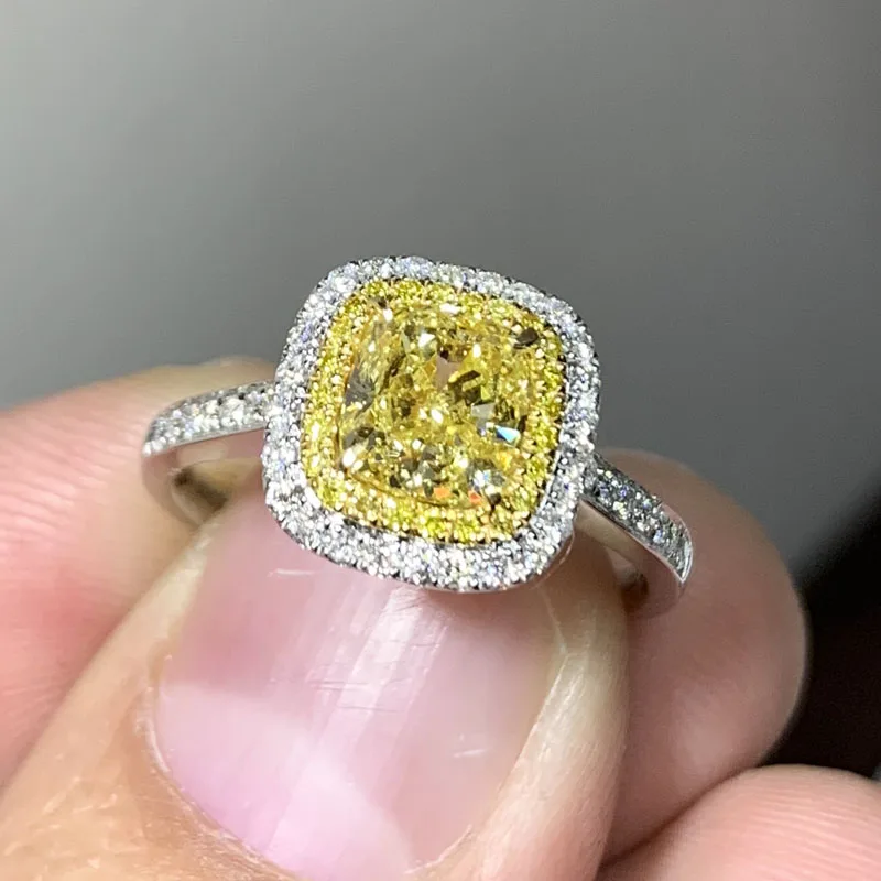 100% 18K 750Au Золотое желтое кольцо с бриллиантом моисанита d цвет национальным