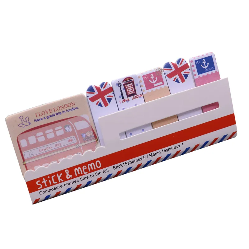 British flag 1pcs 1х новые различные узоры на выбор, декоративные стационарные каваи в британском стиле и Мультяшные животные, блокноты для заметок - Цвет: British flag 1pcs