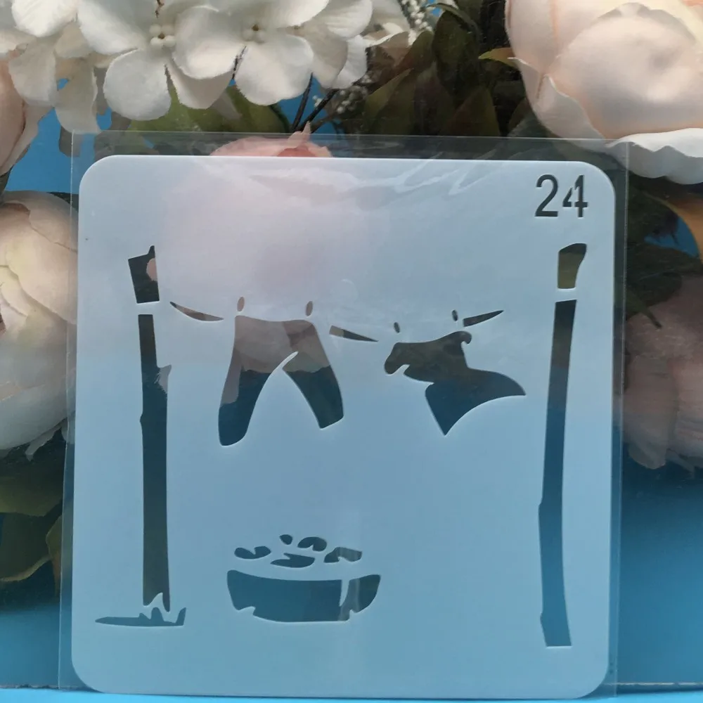

15cm Clothes Drying DIY Layering Stencils Wall Painting Scrapbook Coloring Embossing Album Decorative Card Template