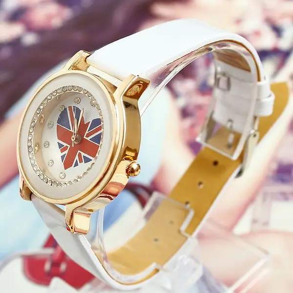Free shipping Hot Fashion Partysu New Brands Cat Rhinestone Bracelet Chain Round Famous Women Dress Quartz Watches PU Leather | Наручные
