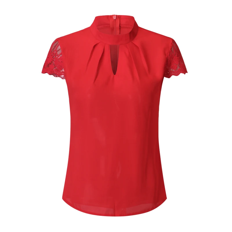 2018 новый летний высокое качество Формальные Блузки Blusen с высокой горловиной