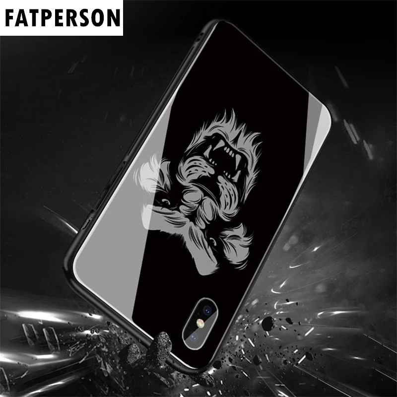 Dark series Animal element чехол из закаленного стекла для телефона iphone 5 6 7 8 6s 6splus 7plus 8plus x xr xs