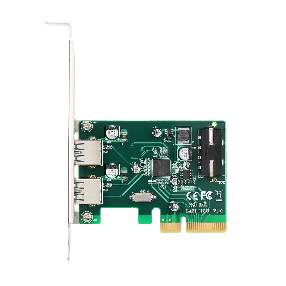 Плата расширения PCI E на 2 порта USB3.1 тип A Express контроллер Суперскоростной 10 Гбит/с с
