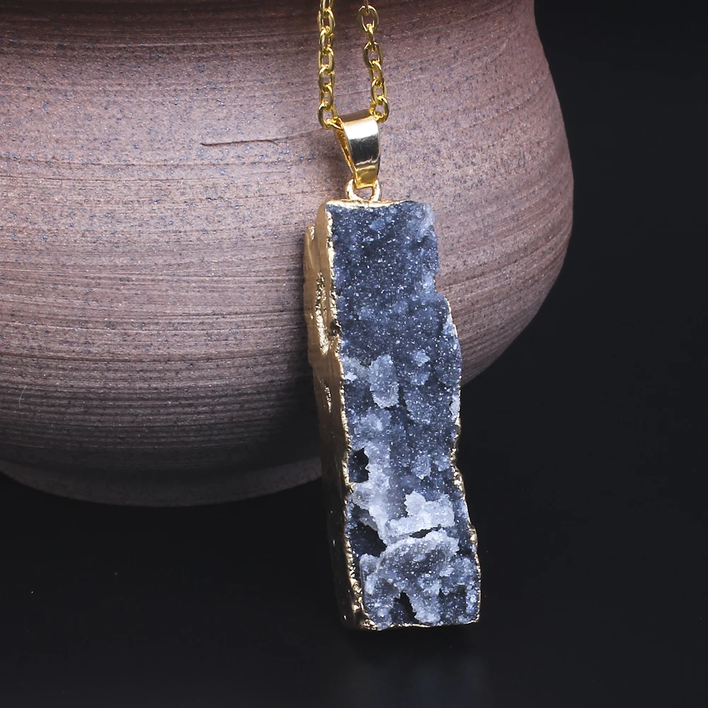 Женское Ожерелье из натурального камня|quartz crystals|pink quartzquartz crystal pendant |