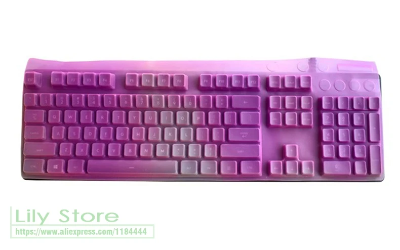 Для logitech G610 G810 G213 G413 K840 G512 с подсветкой игра механическая клавиатура протектор Кнопка пылезащитный чехол 104 ключ защитная кожа - Цвет: purple