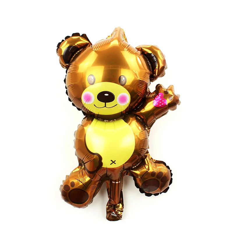 MN brown bear 1 шт. мини-медведь милый медведь Алюминиевая фольга шар маленький размер воздушные шарики для день рождения украшения baby shower девочка/мальчик globos - Цвет: MN brown bear