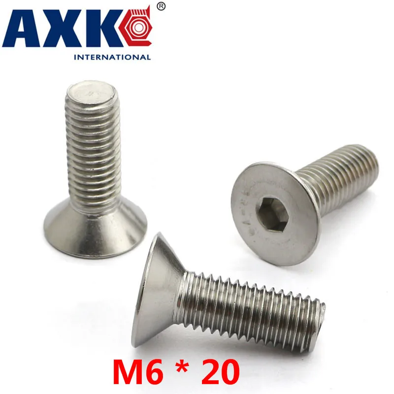 

2021 Rushed Bolt Axk 10pcs Cheap Authentic 304 Stainless Steel Countersunk Head Hex / Flat Allen Screws Inside M6 * 20