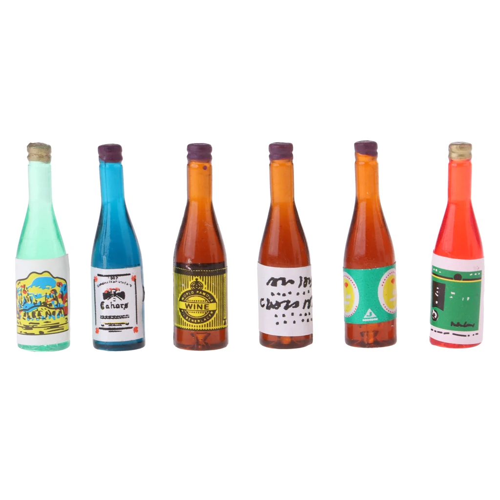 Кухонные миниатюры декоративные бутылки для напитков вина сока масштаба 1:12