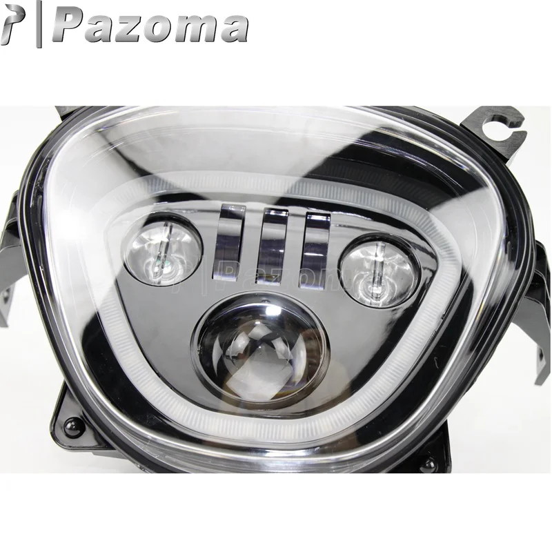 Мотоциклетный черный светодиодный налобный фонарь 6500K 110W DRL дальнего ближнего света на заказ для Suzuki Boulevard M109R VZR1800 M90 2006