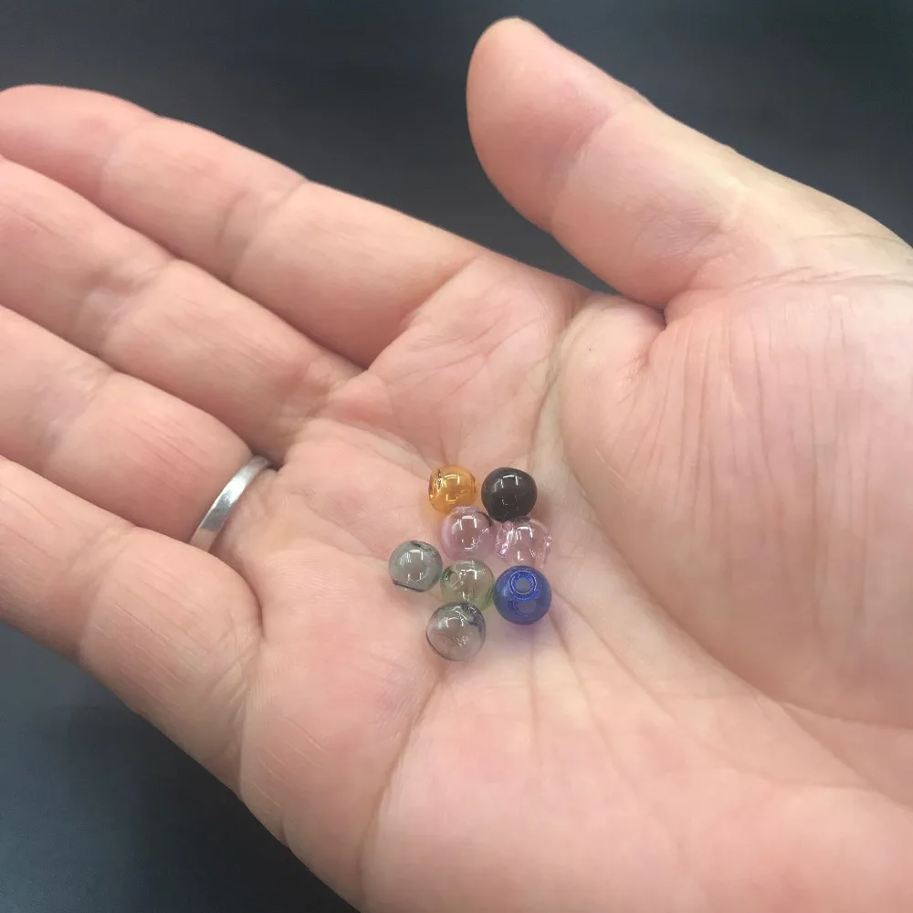 10 мм цветной стеклянный шар круглый с двойным отверстием флакон кулон