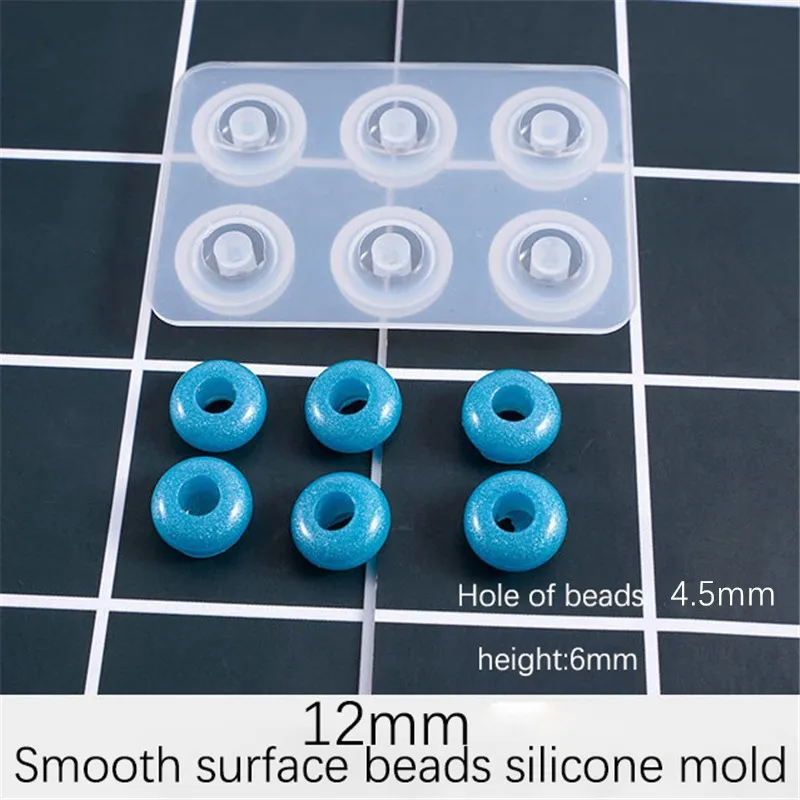 

Silicone Mold 12mm 16mm flat ball beads with hole 6 compartment epoxy Resin Silicone Mould handmade Craft Jewelry Making