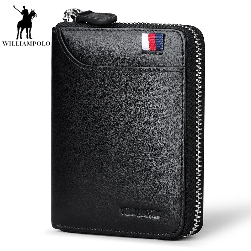 Williampolo из натуральной кожи Для мужчин молния небольшой кошельки человек короткие