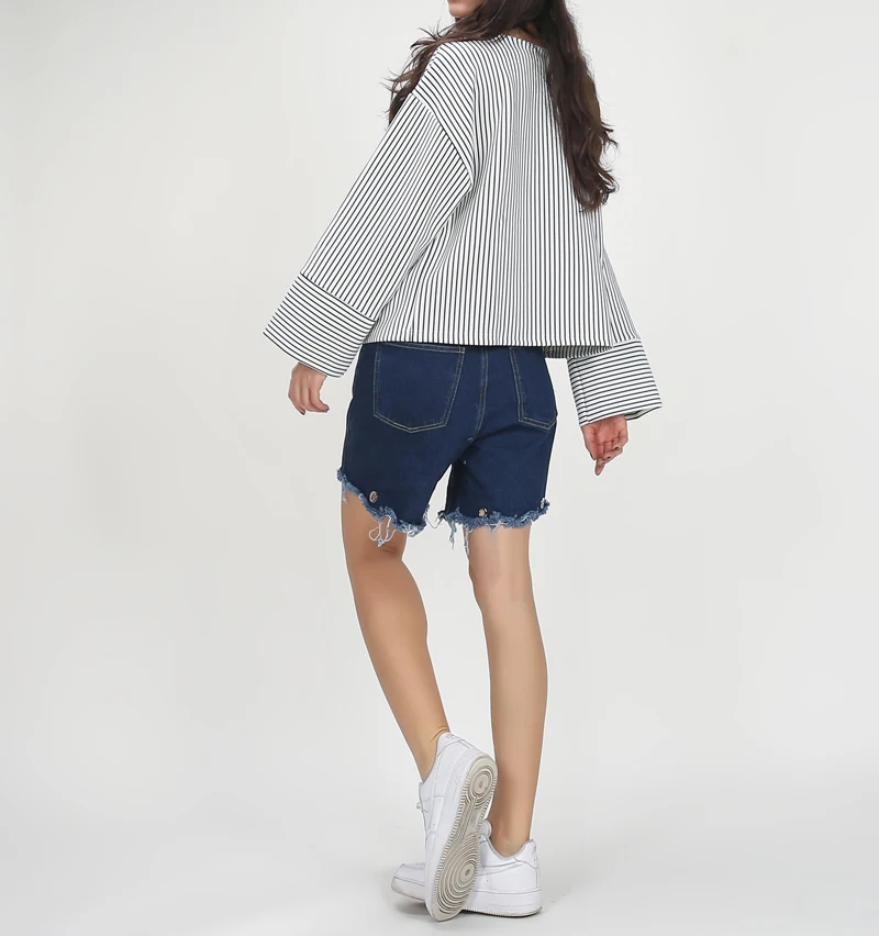 CHICEVER 2019 новая простая полосатая дизайнерская профильная футболка для женщин с