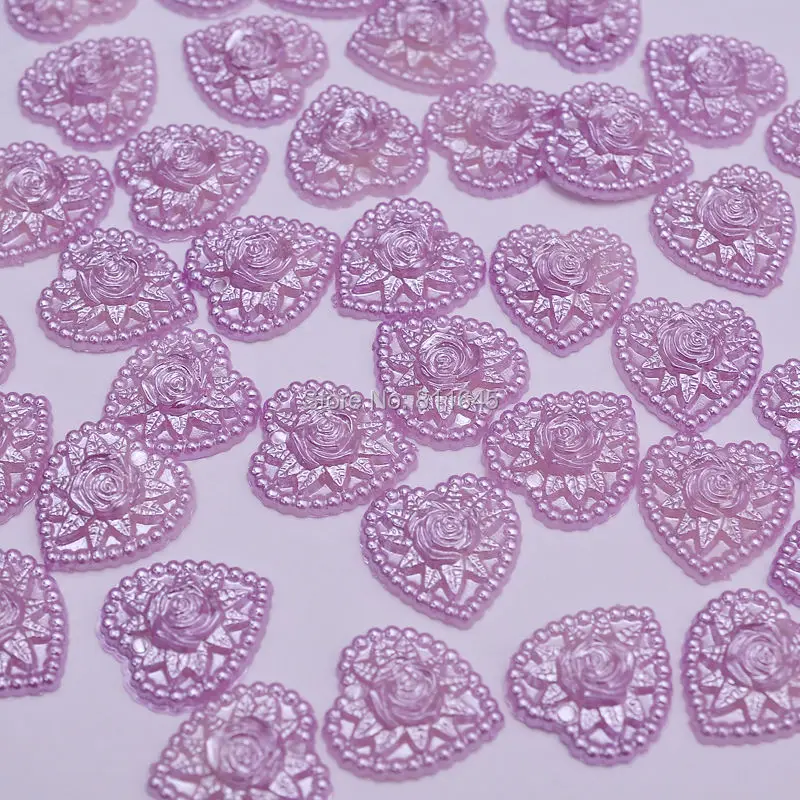 24 шт. жемчужные бусины с плоской задней стороной 17 мм|pearl beads|beads heartflatback flowers |