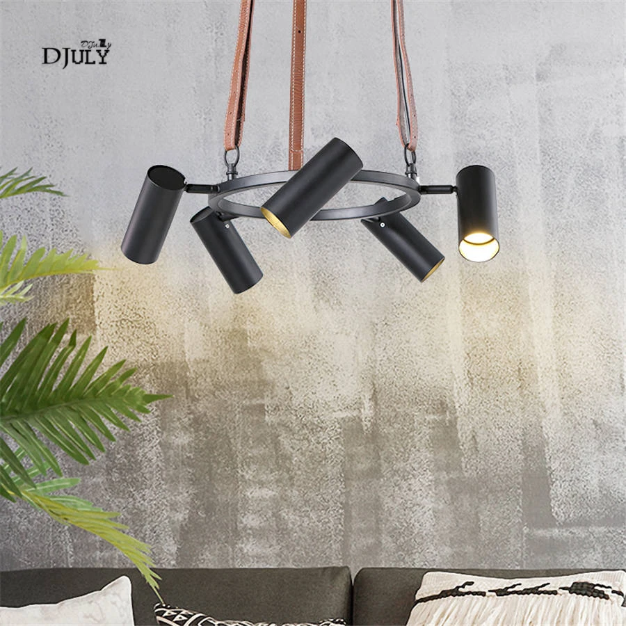 nordic modern rotation Leather suspender pendant lights for living room kitchen home deco hang lamp loft led spot light fixtures | Лампы и