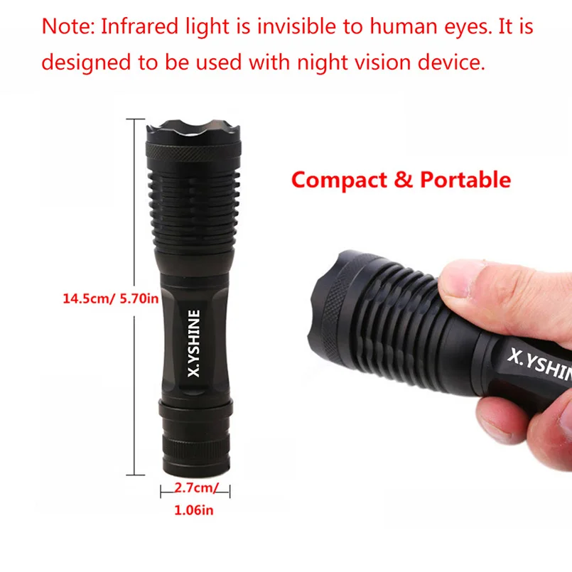 X. YSHINE Инфракрасный фонарик IR Osram Oslon 850nm инфракрасный фонарь для устройства