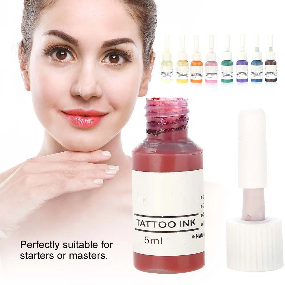 10pcs/7pcs Tattoo Ink Body Paint Microblading Pigment for Semi-permanent Eyebrow Eyeliner Lip Body Arts Paint Makeup Tattoo Ink