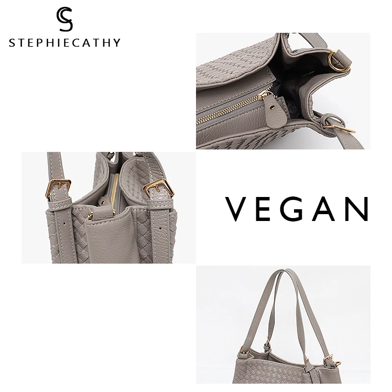 SC женские тканые сумки тоут из искусственной кожи дамская модная повседневная