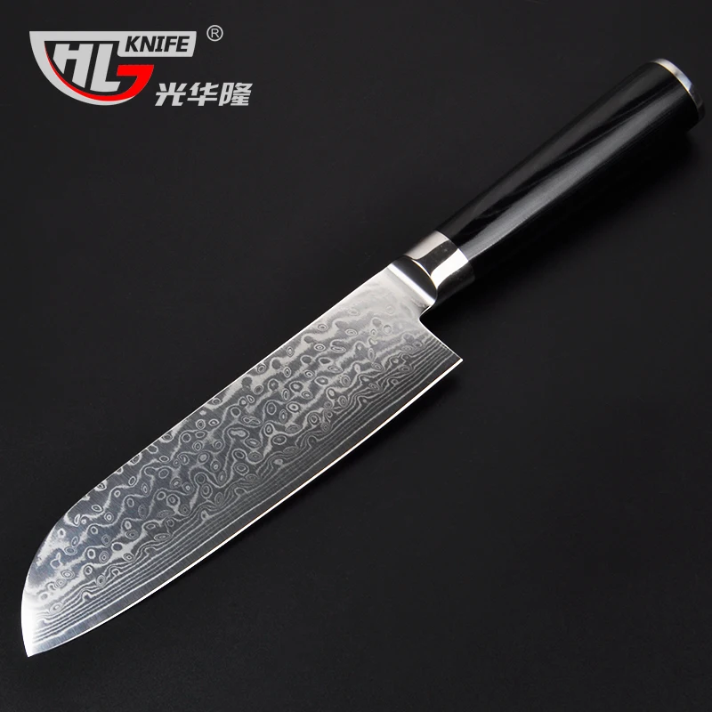 6 5 дюймов 67 слоев японский VG10 Дамасская сталь Santoku нож шеф повара для хлеба Кливер