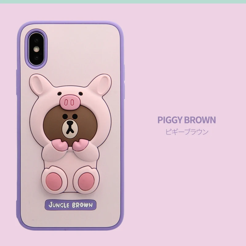 Для iphone X Case 3D милый медведь мягкий чехол для 6 7 8 плюс защитную оболочку