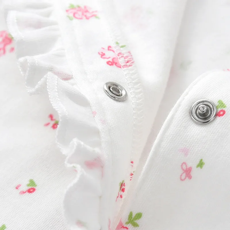 Baby Girl Footie Pajamas with Flowers Print Side Snap Sleepwear 2 Pack 0-12 Months | Детская одежда и обувь