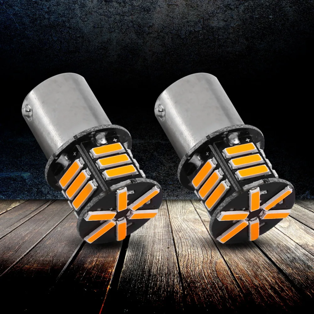 1 пара Автомобильные светодиодные сигнальные лампы S25 1156 BA15S 7014 21SMD Светодиодные