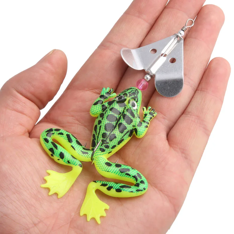 Мягкая рыболовная приманка Ray frog искусственная с тройным крючком и