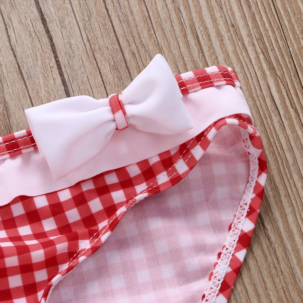 2019 г. лидер продаж комплект бикини для больших девочек милый клетчатый купальный