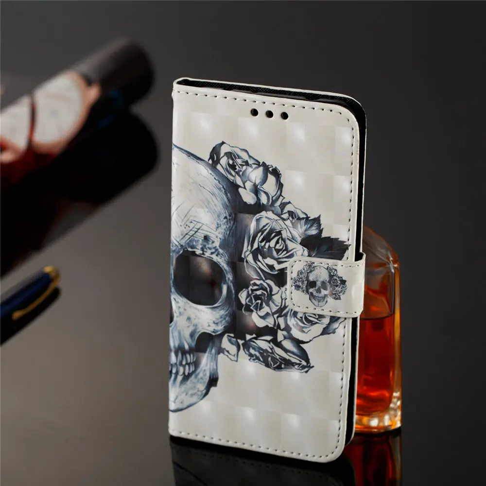 Для huawei Y5 Y7 Prime Y6 Y9 Nova 3i 2i флип-чехол-книжка Стильный чехол-портмоне из кожи Стильные 3D роспись визуальный со слотами для карт - Цвет: 6