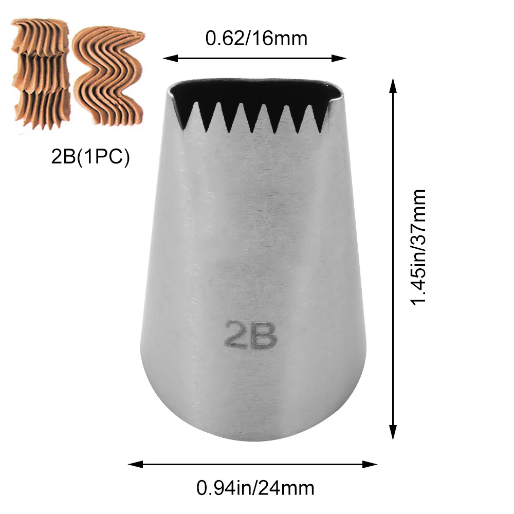 2B 1/3PCS Cream Nozzles Cupcake Basket Weave Tips Icing Piping Nozzle Reusable Russian Pastry Tips Baking Mold Cake Decoration Tool - Цвет: 2B