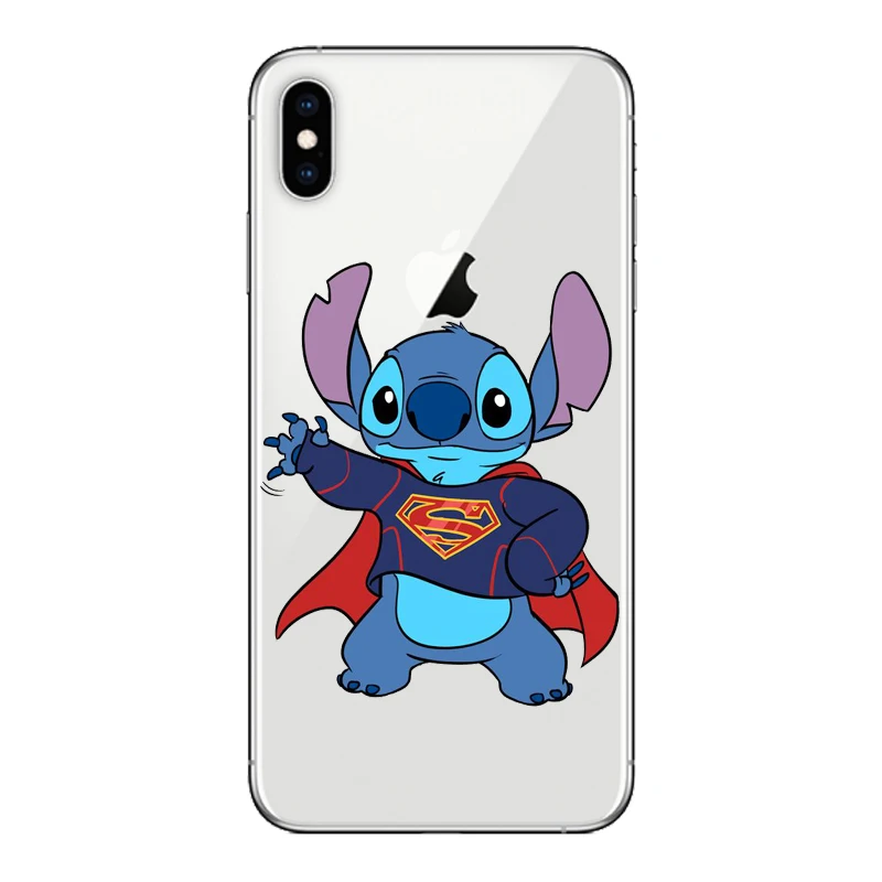 Мультяшный милый Стич Ститч чехол для телефона для iPhone 8 7 11Pro MAX 6 6S Plus X XR XS MAX 5 5S SE Мягкий силиконовый чехол из ТПУ
