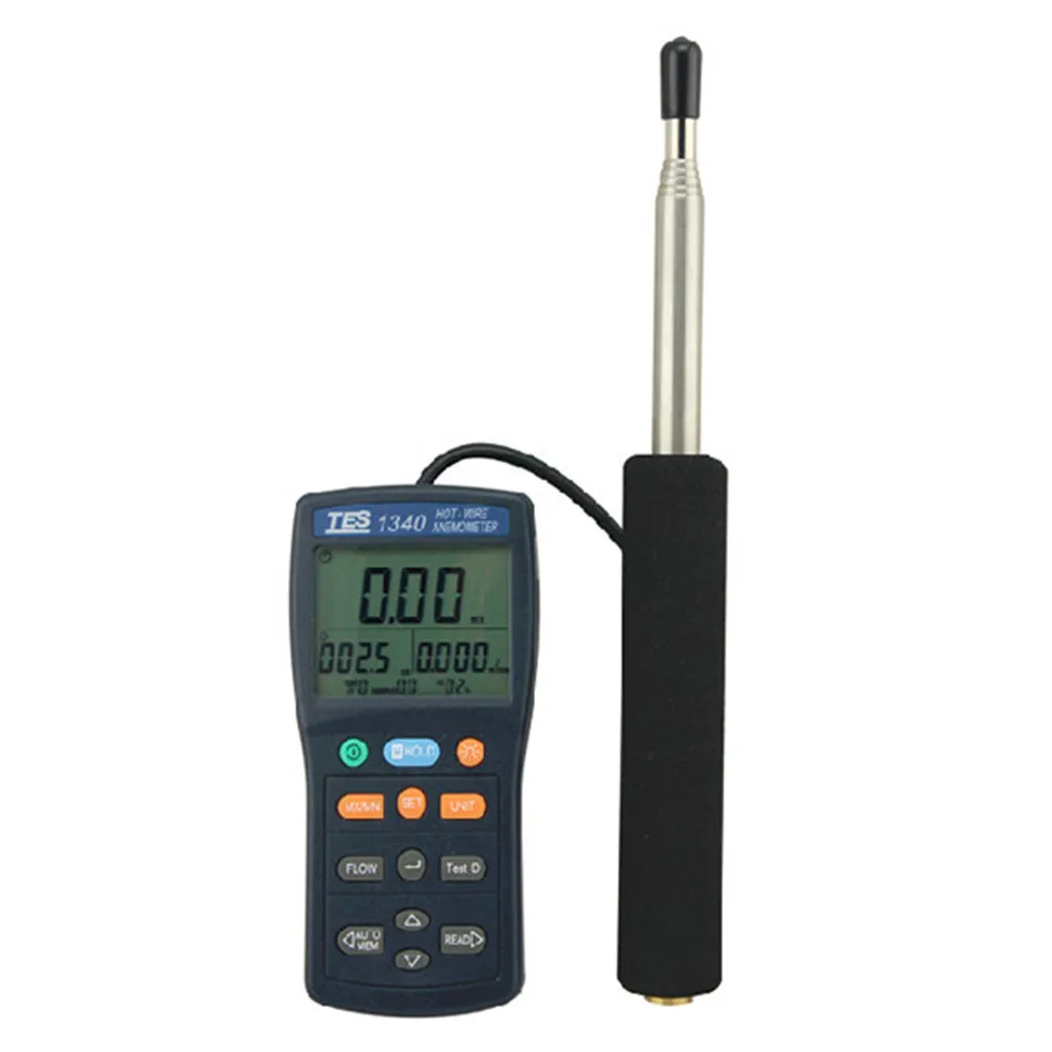 

Термоанемометр TES1340, термоанемометр для системы кондиционирования и кондиционирования воздуха, измеритель скорости потока ветра, влажная ...