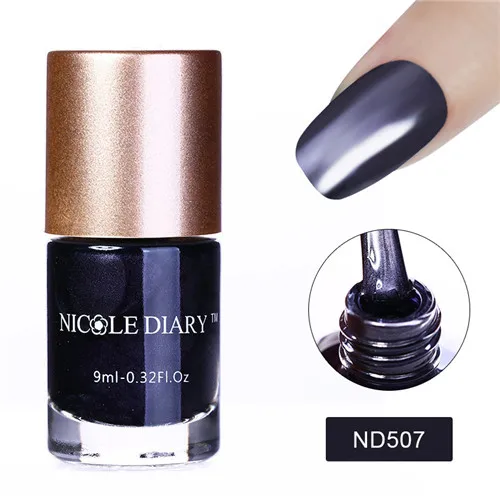 ND507 NICOLE DIARY 9 мл матовый лак для ногтей эффект металлик зеркальный эффект пашм серия Быстросохнущий маникюрный лак для ногтей лак - Цвет: ND507