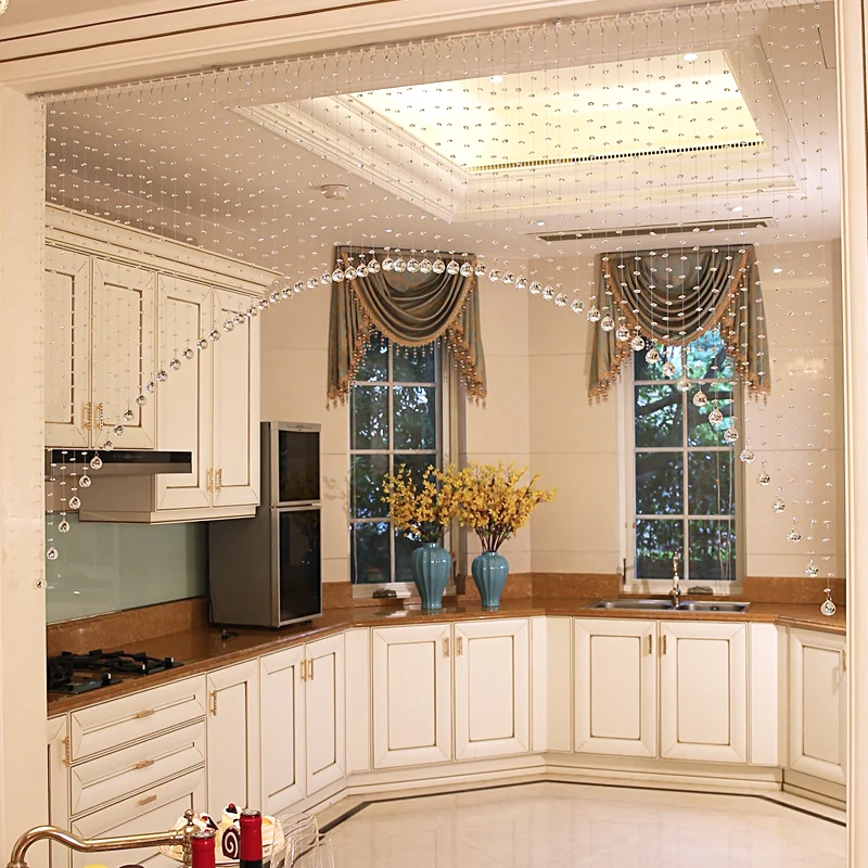 Прозрачная Хрустальная восьмиугольная занавеска со стразами украшение для