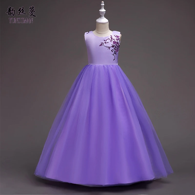 Для больших девочек лодыжки платья для 8 10 12 до 14 лет цветок вышивка зеленый