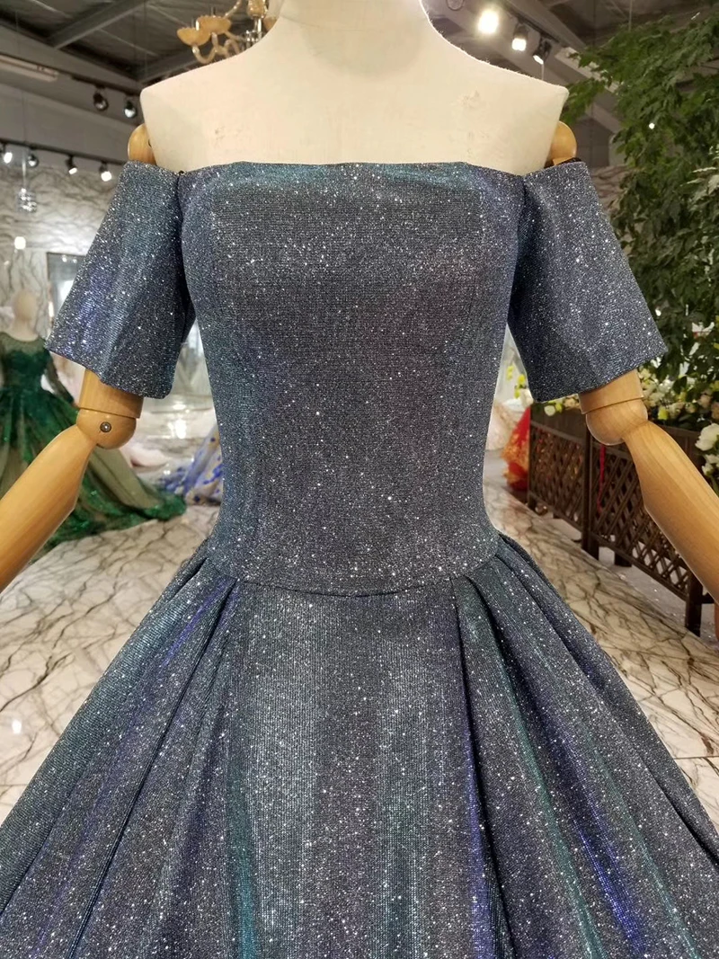 LSS502 халат de soiree ТРАПЕЦИЕВИДНОЕ светоотражающее вечернее платье 2019 серое