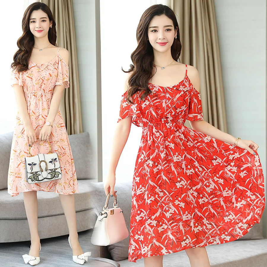 2019 плюс размеры цветочный шифон Boho платья для женщин летние Винтаж пляж с