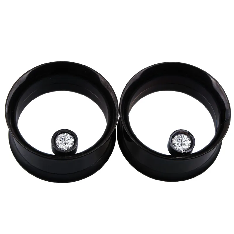 2 шт. хирургические пробки для пирсинга тела из нержавеющей стали с черным