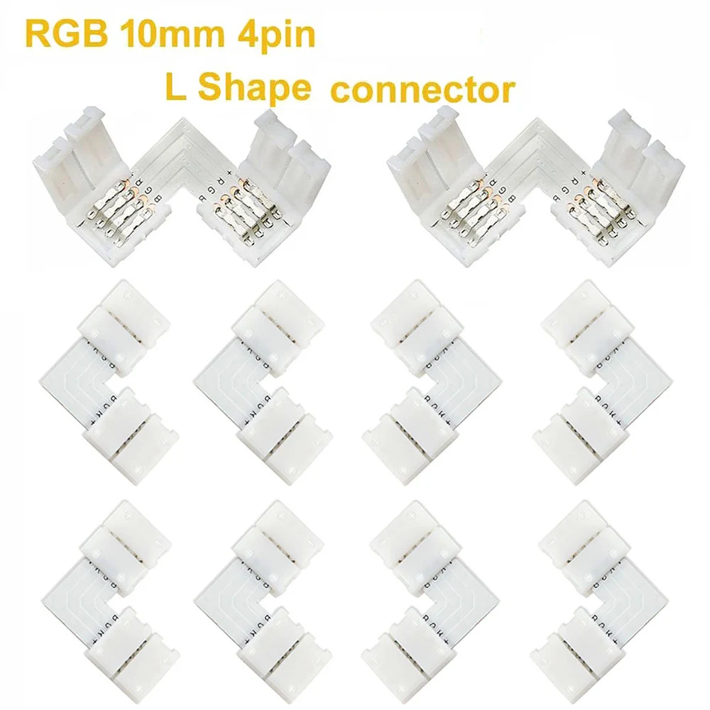 Светодиодная лента rgb 10 мм 3 шт. 4 контактный l образный Бесконтактный разъем и