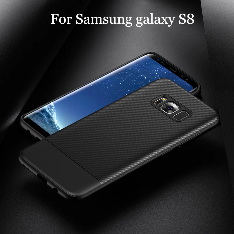 Чехлы для Samsung galaxy S8 чехлы из углеродного волокна ТПУ мягкая задняя крышка S 8