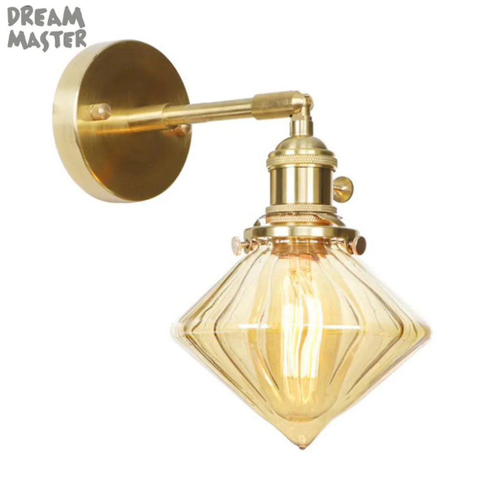 Современный настенный светильник из прозрачного янтарного стекла светодиодное