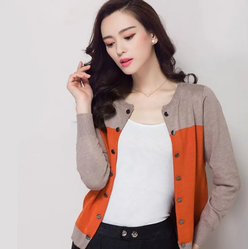 60244 Orange Европейская уличная Новая мода, весна, осень, зима, женские кардиганы большого размера, свитера, вязаный Рождественский свитер, платье 60244 - Цвет: 60244 Orange