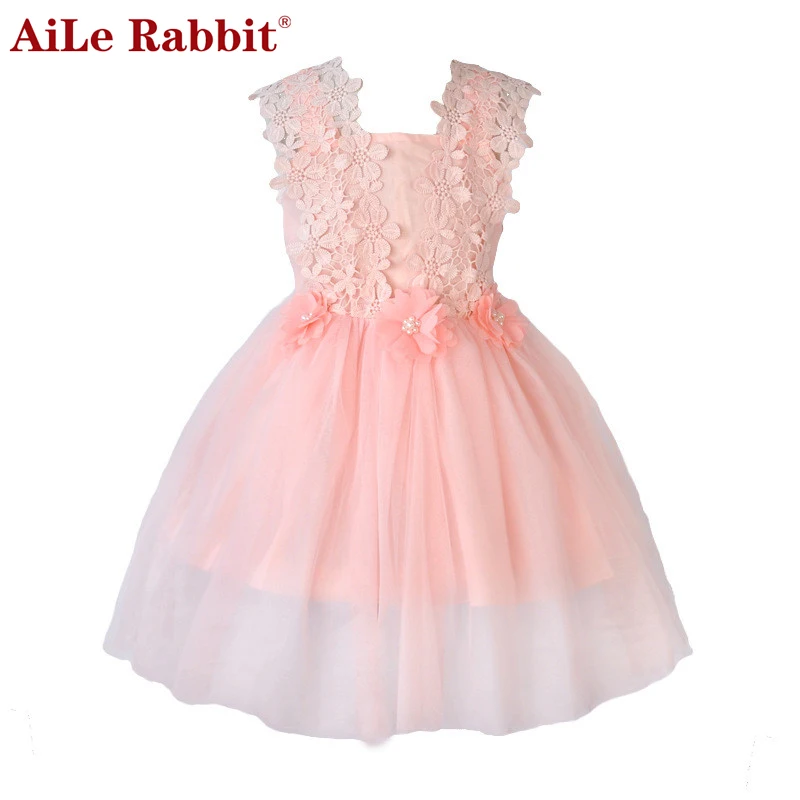 AiLe Rabbit/платье для девочек; детская одежда; Одежда для девочек; весеннее кружевное платье принцессы; праздничное свадебное платье для малышей