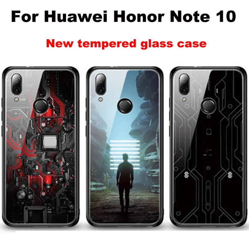Для huawei Honor note 10 чехол Модный закаленное стекло + TPU задняя крышка для note10 телефона